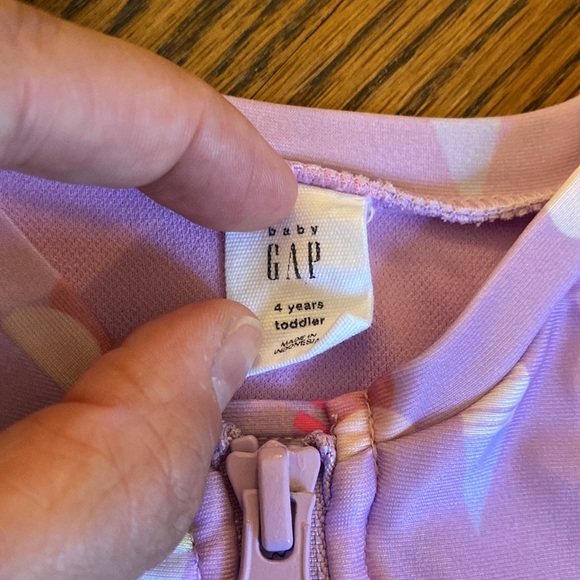 Baby Gap 4 year one piece bathing suit/rash guard. Purple ice cream cone print. - Picture 2 of 11